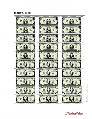 Dollar Bill Template For Teachers
